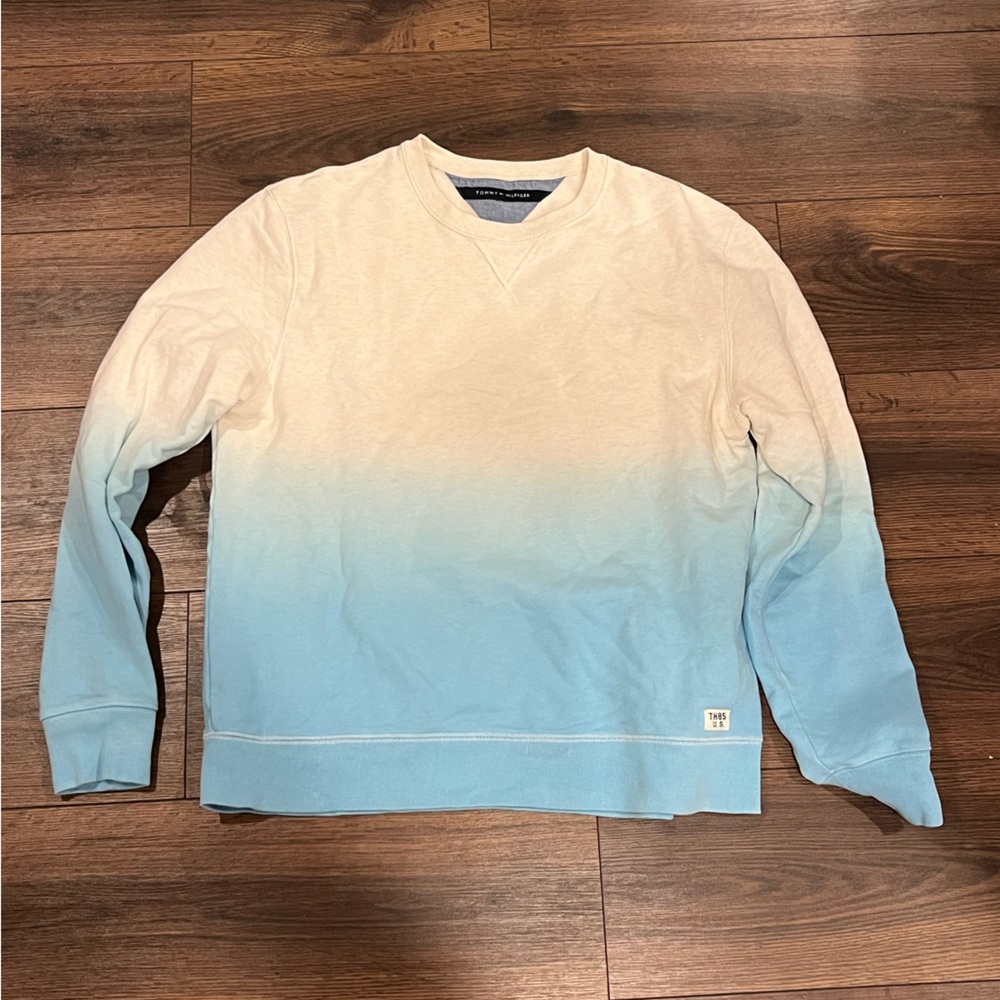 Men’s Tommy Hilfiger Blue and White Ombré Crewneck